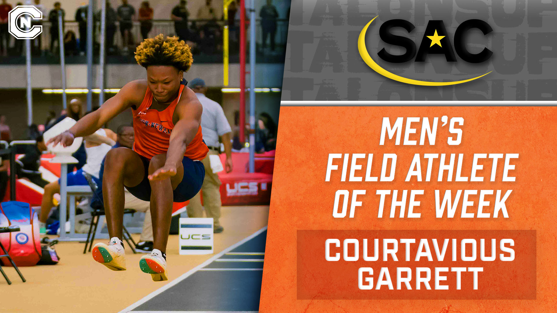 Garrett honored as SAC Varsity Gems Men's Outdoor Field Athlete of the Week