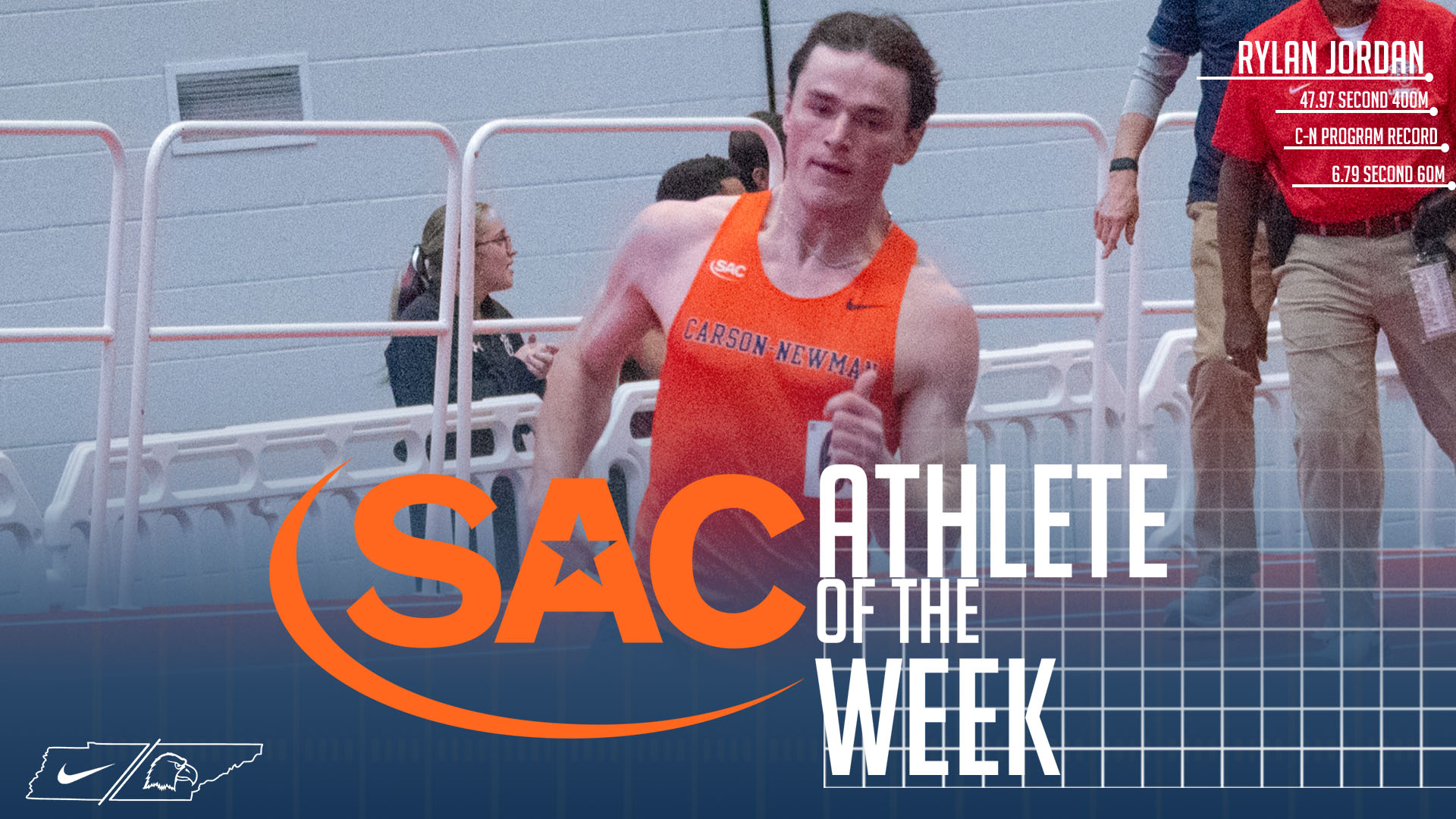 After breaking the program record in the 400m, Jordan earns SAC Men&rsquo;s Indoor Field Athlete of the Week