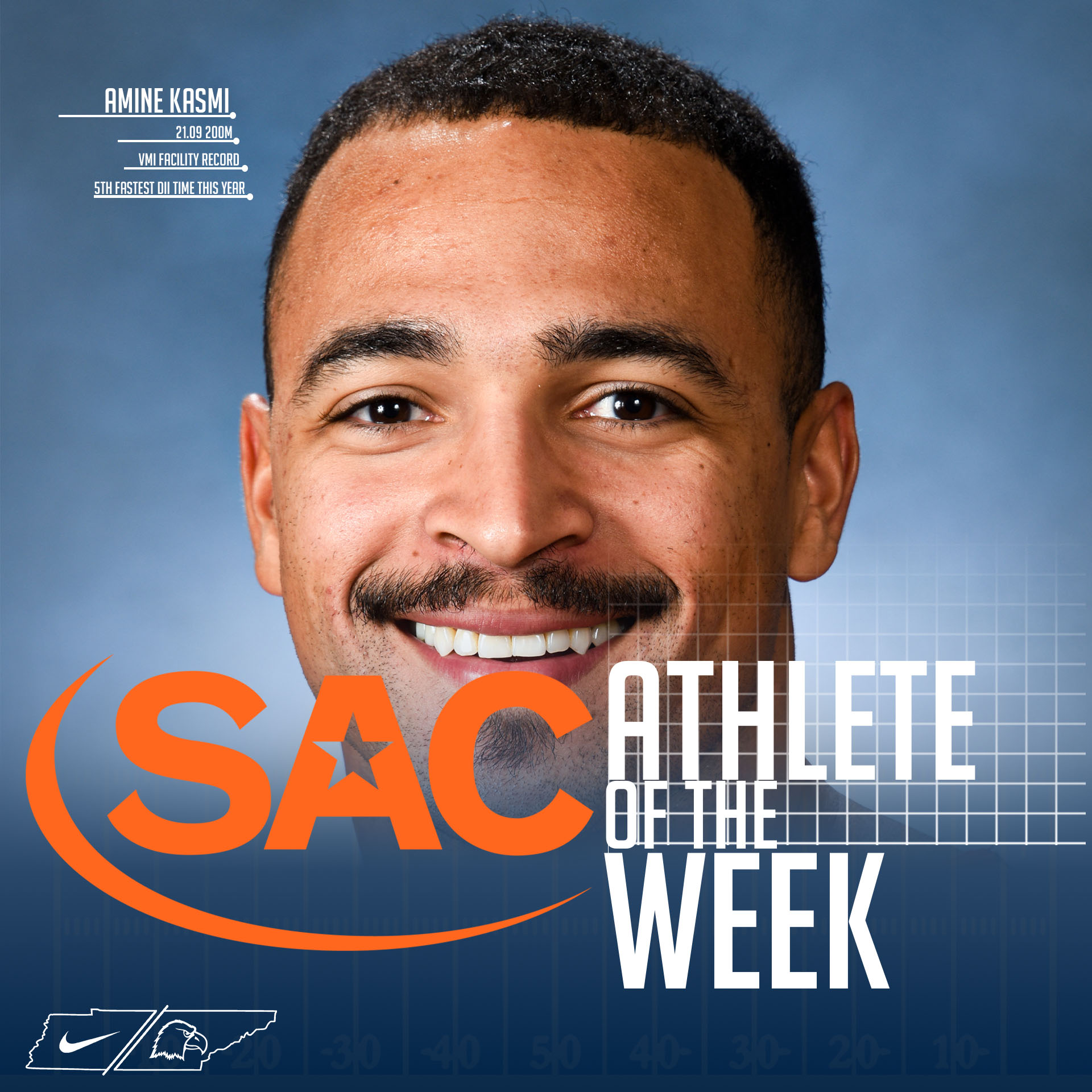 Kasmi wins South Atlantic Conference Athlete of the Week for outing at VMI