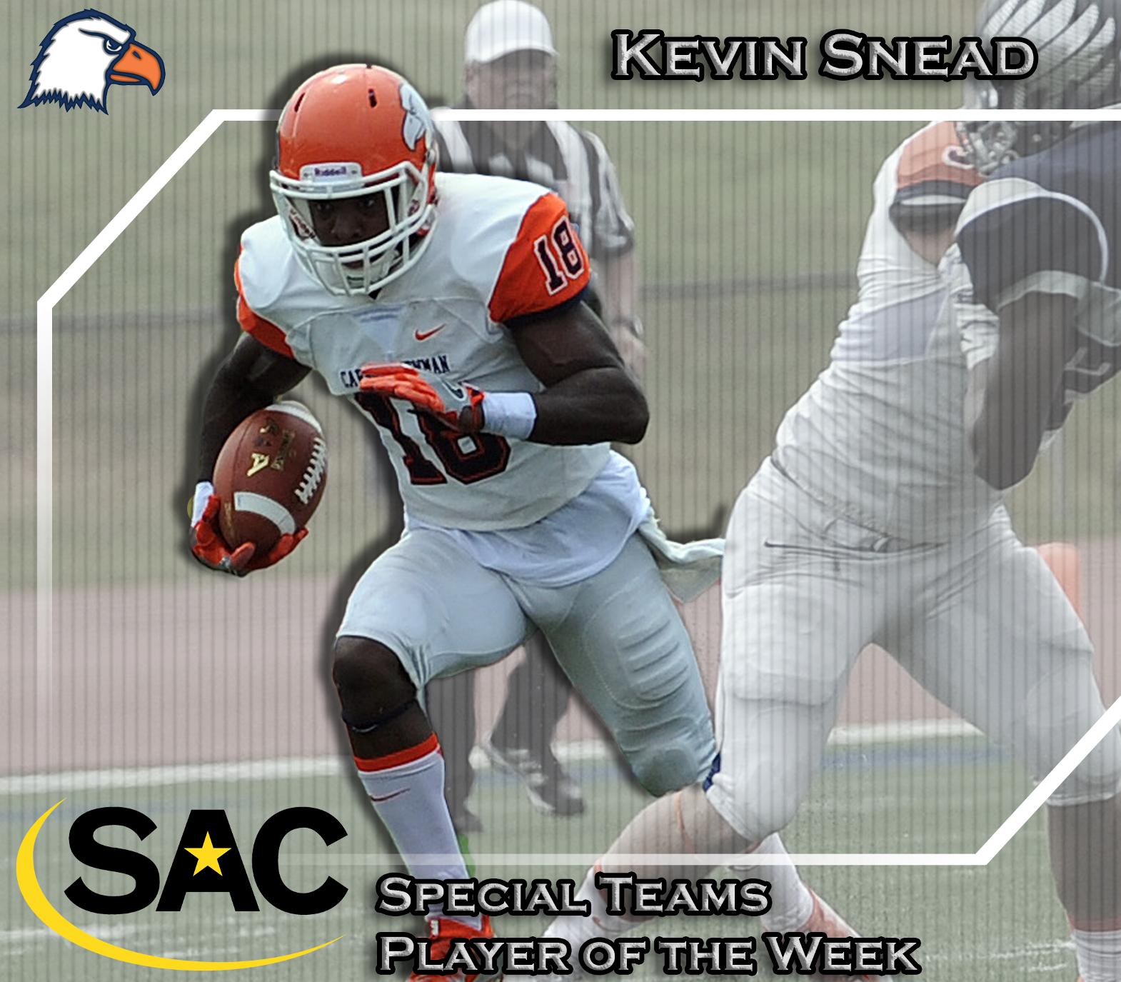 Snead snares AstroTurf SAC Special Teams Player of the Week