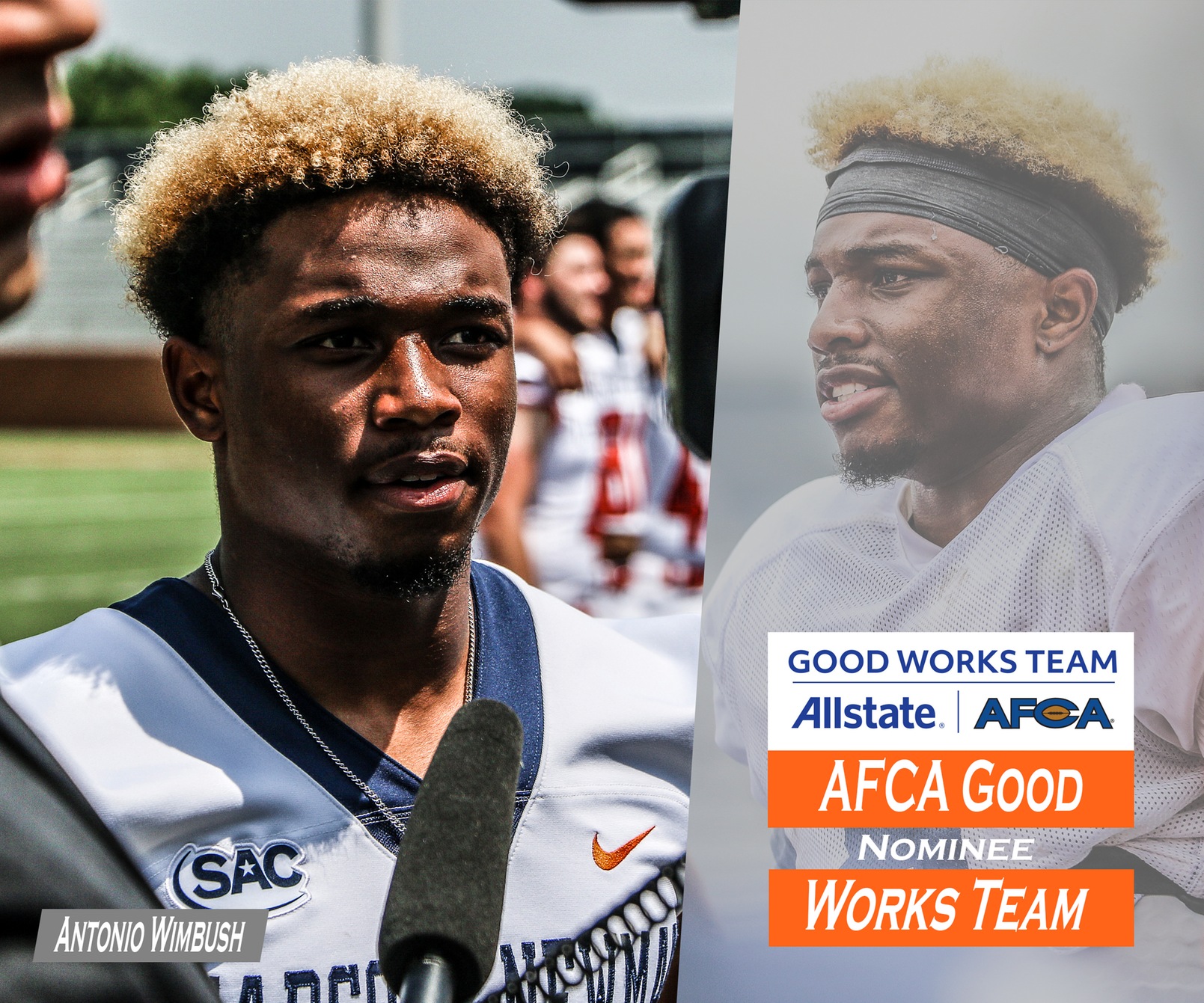 Wimbush nominated for AFCA Allstate Good Works Team