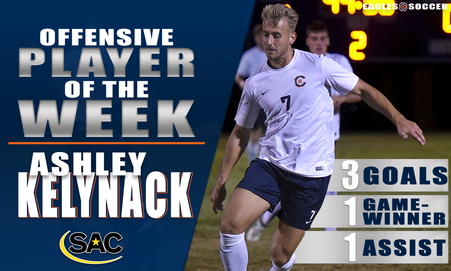 Kelynack tabbed AstroTurf SAC Offensive Player of the Week