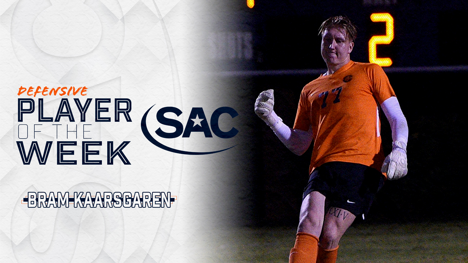 Kaarsgaren tabbed SAC Defensive Player of the Week