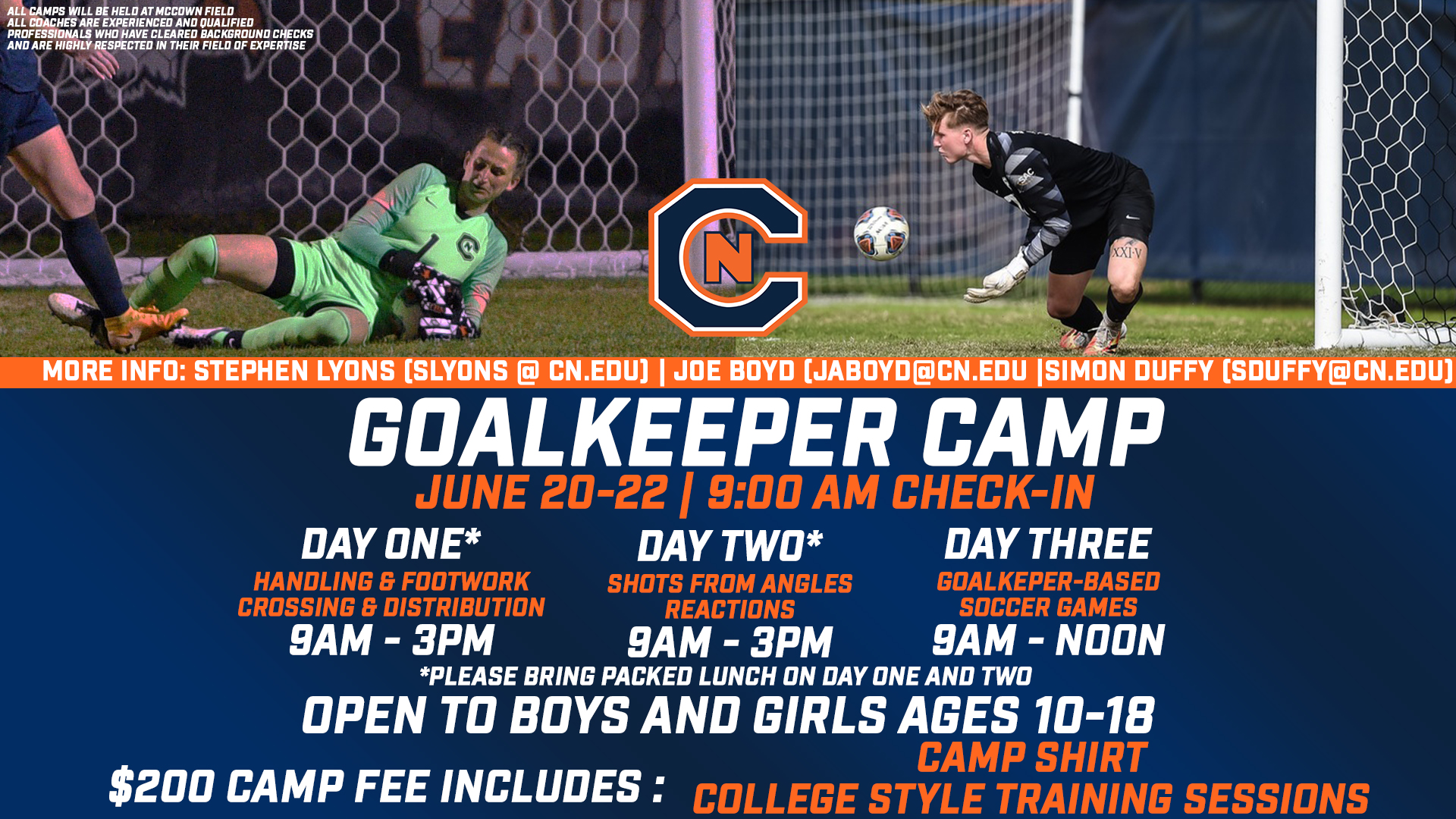 Carson-Newman soccer announces 2022 goalkeeper camp
