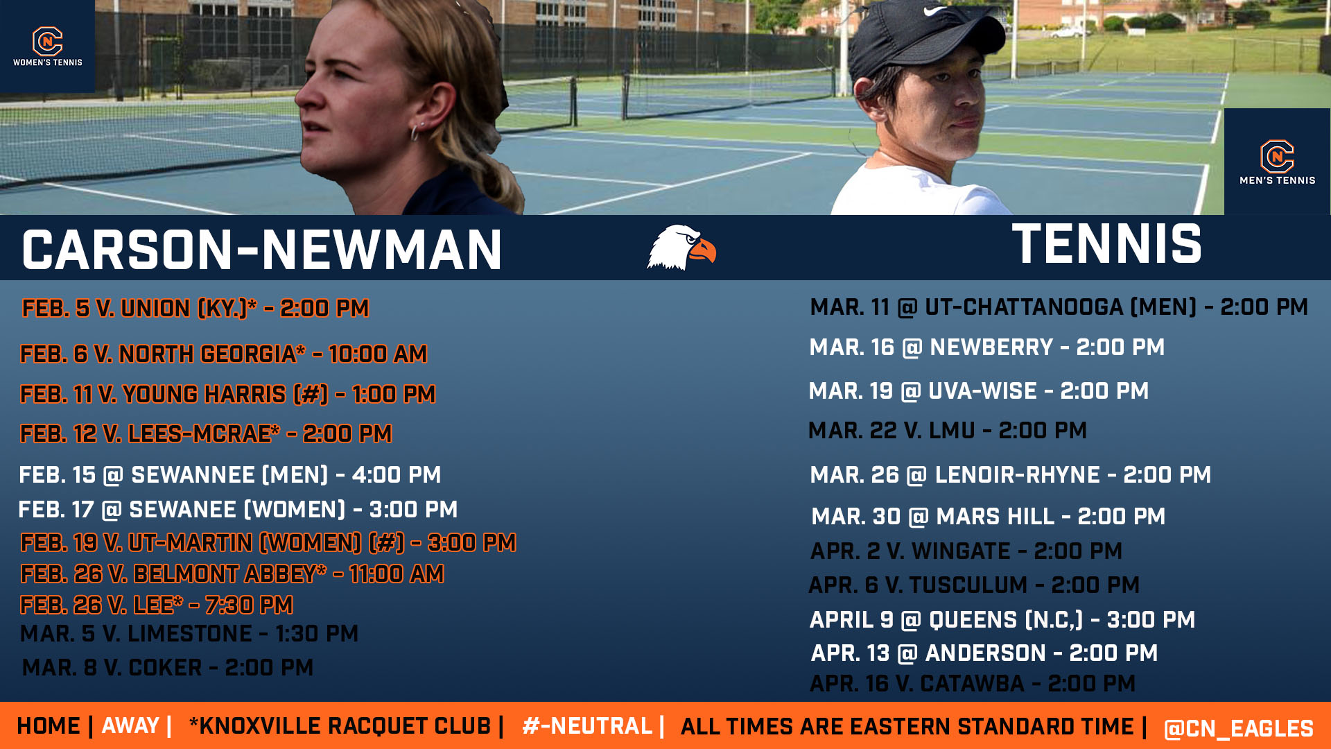 Eagles Tennis announces 2021 spring season slate