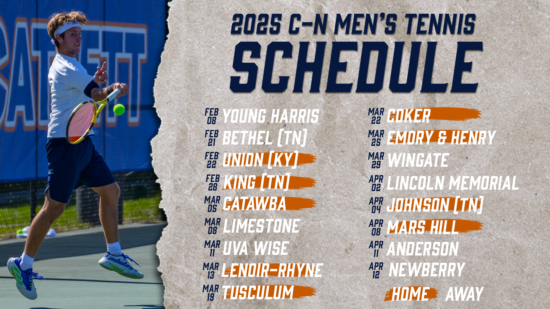 Gangelhoff Announces Men's Tennis Schedule