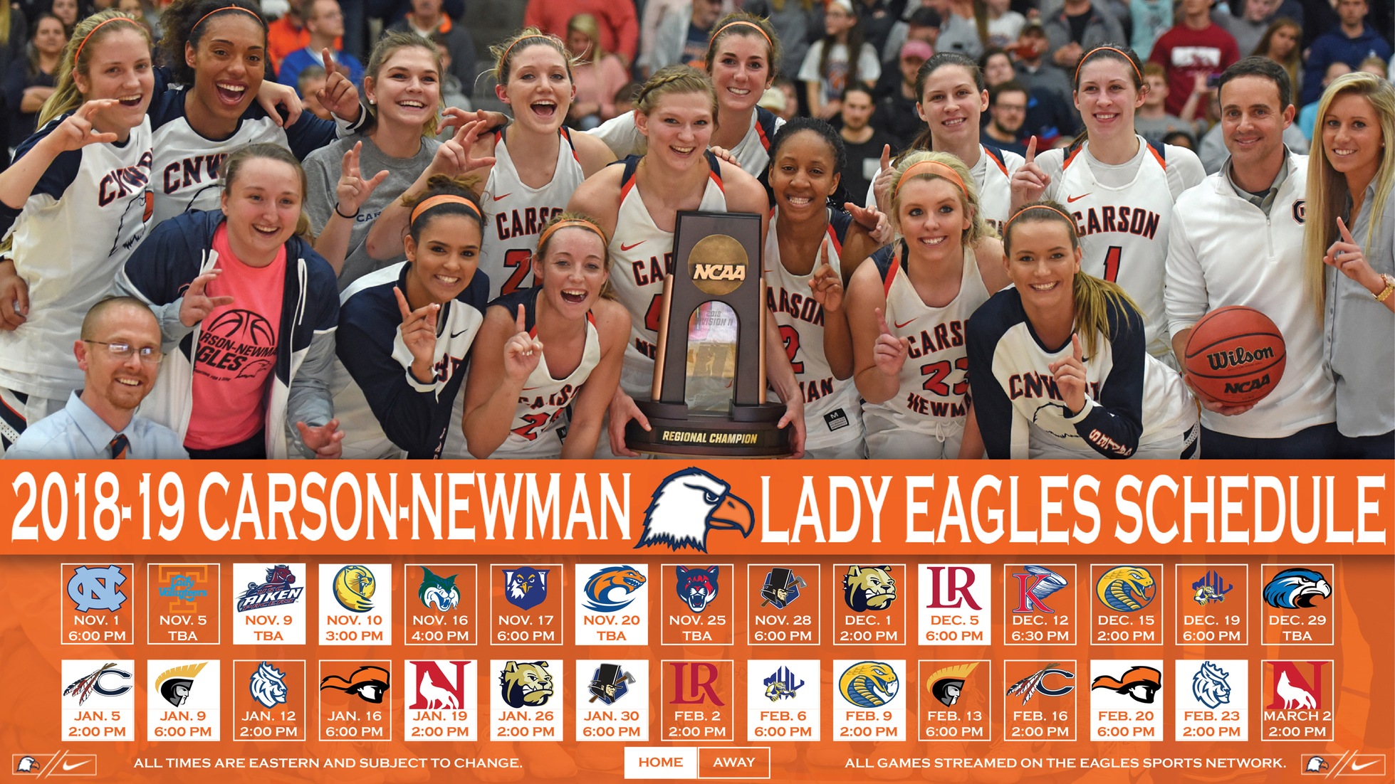 Reigning Region Champs release 2018-19 schedule