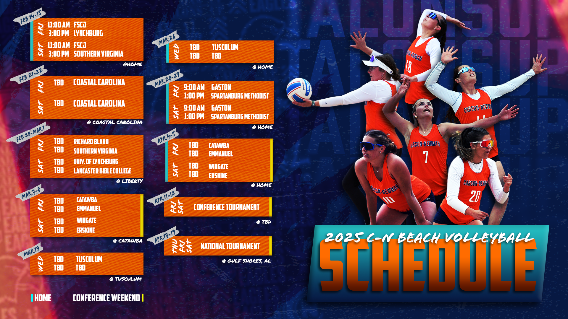 Cat Collins Releases Eagles 2025 Beach Volleyball Schedule