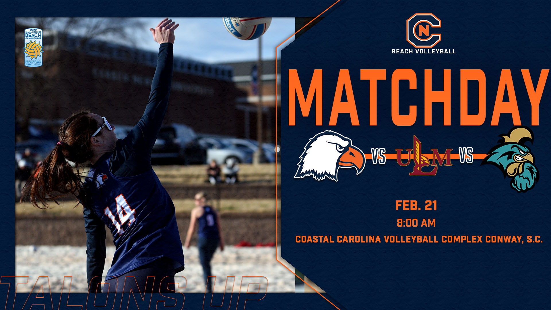 C-N Beach Volleyball Heads to Coastal Carolina for Two-Day Clash