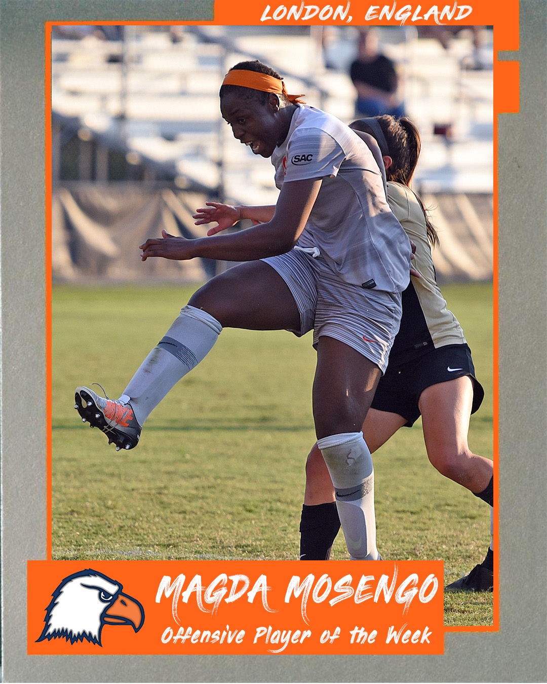 Mosengo's two-goal performance against Queens earns SAC recognition