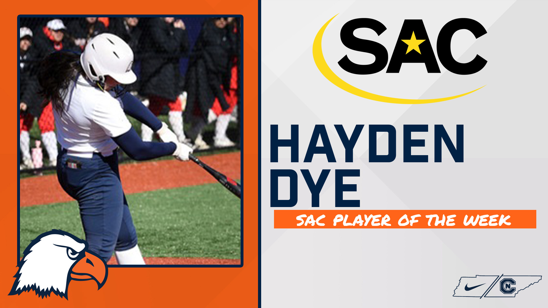 Scorching Hot Week at the Plate Nets C-N's Dye SAC Player of the Week Honor