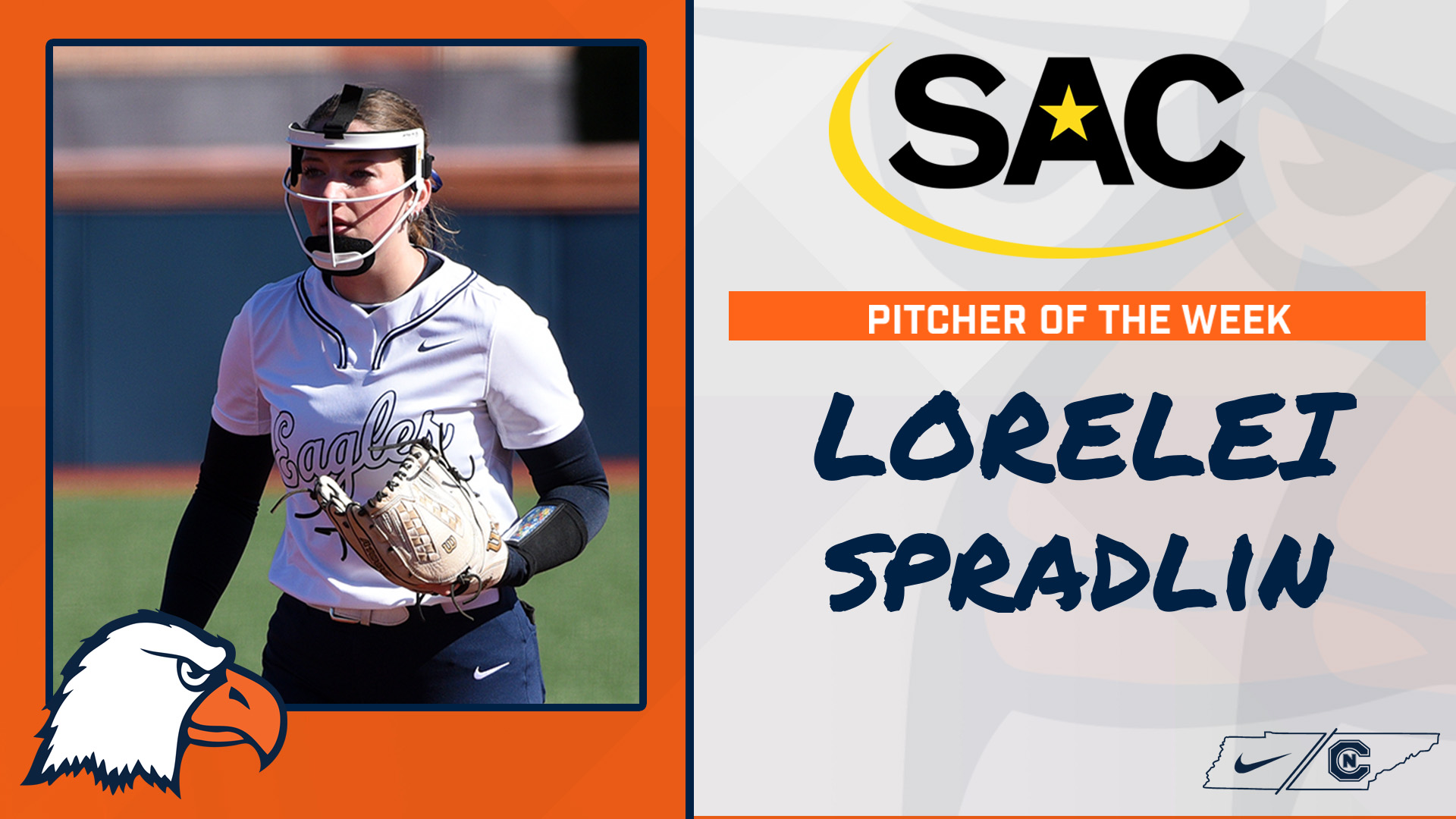 Spradlin Named SAC Pitcher of the Week